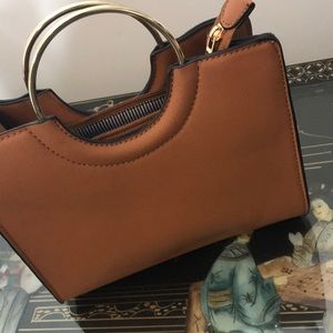 Tan box purse